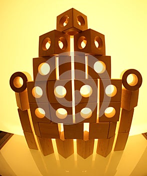 Stack of wooden toy bricks