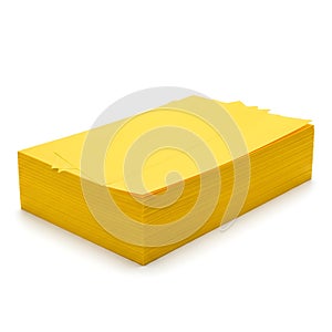 Stack of Yellow Envelopes on White Background