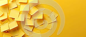Stack of Yellow Post It Notes on Yellow Background