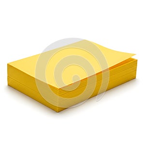 Stack of Yellow Sticky Notes on White Background