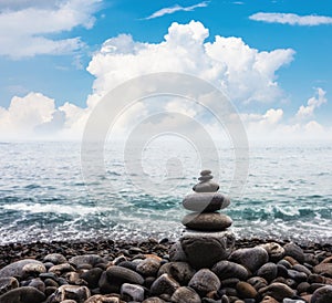 stack of zen stones pyramid