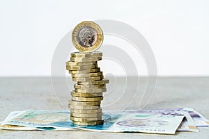 A stack of ÃÂ£1 coins photo