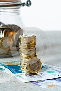 A stack of ÃÂ£1 coins photo