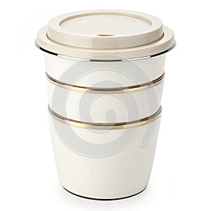 Stackable Coffee Cup with Lid on transparent background
