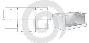 Stackable tray die cut template