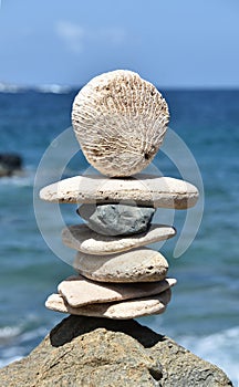 Stacked Balancing Stones Representative of Tranquility and Peace