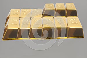 Stacked bars of gold bullion.Financial concept