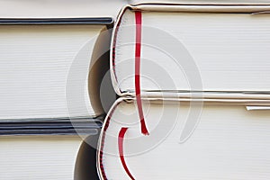 Stacked books. Educational and learning background. School items