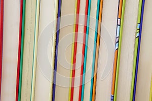 Stacked books. Educational and learning background. School items