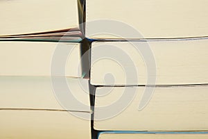 Stacked books. Educational and learning background. School items