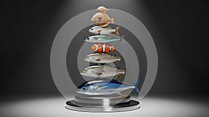 Stacked Books and Items on a Modern Desk Surface