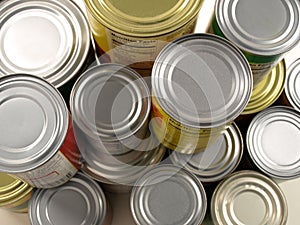 Stacked Cans of Food