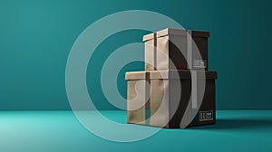 The Stacked Cardboard Boxes.AI generated image