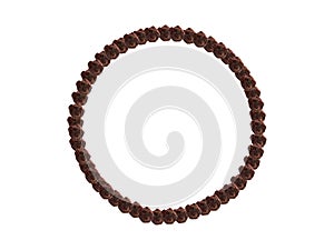 STACKED Chocolate bars arranged along periphery in circle isolated against white