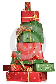 Stacked christmas gifts photo