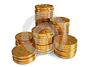 Stacked coins