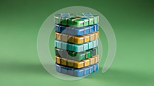 Stacked Colored Cubes