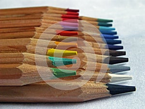 Stacked colored pencils