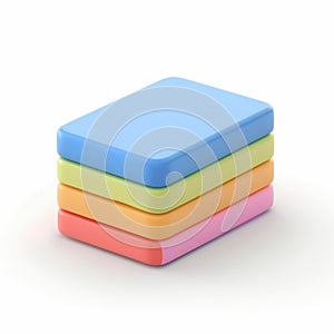 Stack of Colorful Rectangular Blocks, Pastel Color Palette