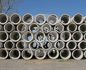 Stacked Concrete Pipes