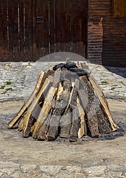 Stacked dry wood