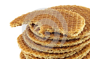 Stacked Dutch waffles called a stroopwafel