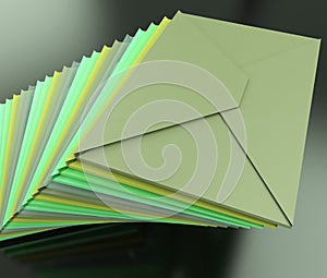 Stacked Envelopes Shows E-mail Symbol Contacting Sending