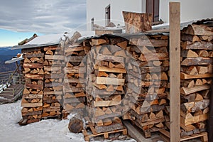 Stacked firewood