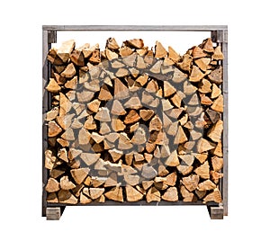 Stacked Firewood Isolated on white