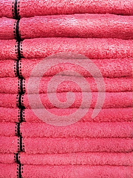 Stacked Fluffy Pink Towels