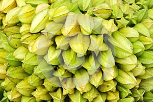 Stacked fresh Star Fruit