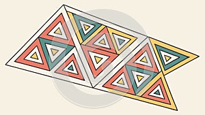 Stacked Geometric Triangles. Layered Abstract Pattern, vector design Generative AI