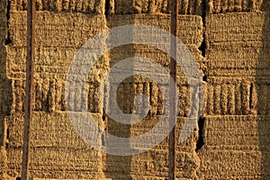 Stacked Hay Bale Background