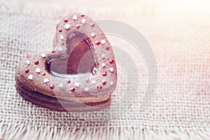 Stacked heart shape cookies isolated Valentine Day