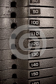 Stacked Heavy Metal Weights Bars photo