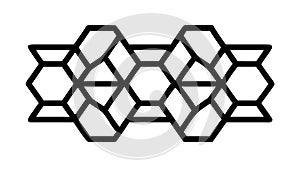 Stacked hexagonal geometric pattern, abstract layered design, vector design Generative AI