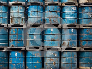 Stacked Industrial Barrels