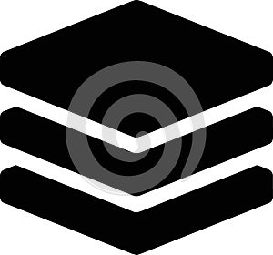Layered Stack Icon for Data and UI Design
