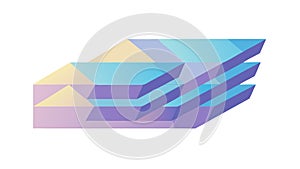 Stacked Low-Poly Layers for Data Organization, vector design Generative AI