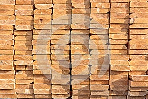 Stacked Lumber at Construction Site