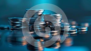 The Stacked Metal Coins.AI generated image