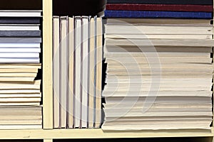 Stacked office papers