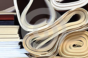 Stacked office papers