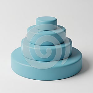 Stacked pastel blue circular objects
