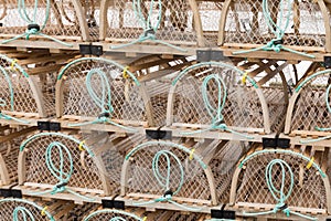 Stacked PEI lobster pots texture pattern abstract