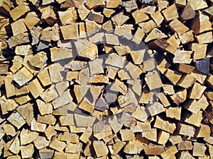 A Stacked pile of Premium Cut Firewood