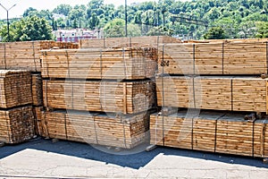 Stacked piles of timber product