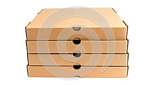 Stacked Pizza Boxes on White