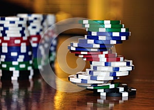 Stacked Poker Chips