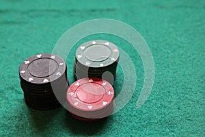 Stacked poker chips